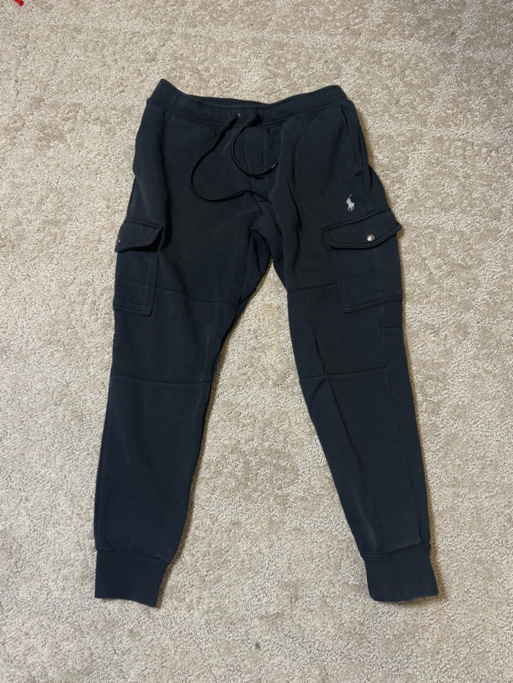 Ralph Lauren Black Cargo Jogger Sweatpants